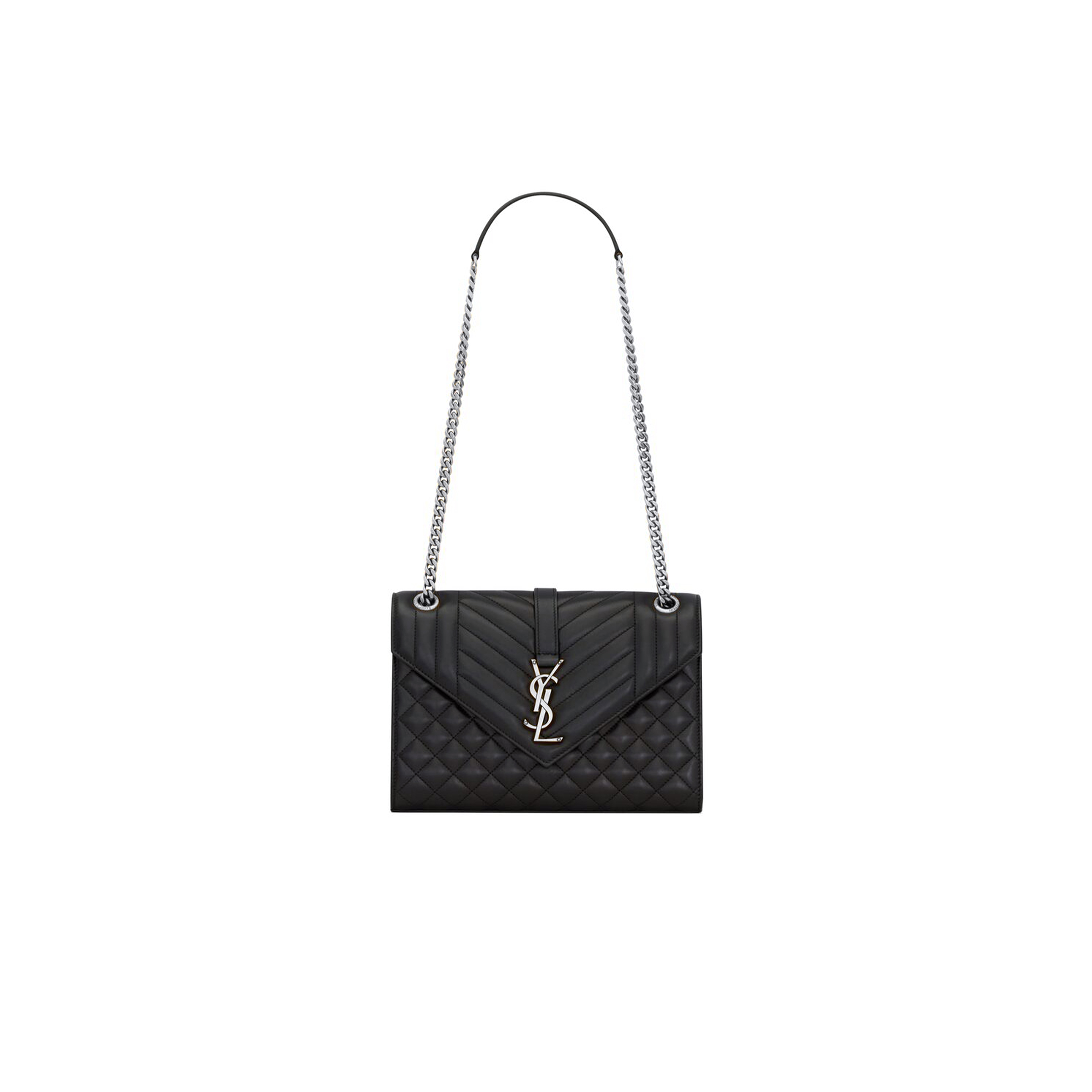 YSL ENVELOPE MEDIUM IN MATELASSÉ LAMBSKIN 600185BOW921000 (24*17.5*6cm)
